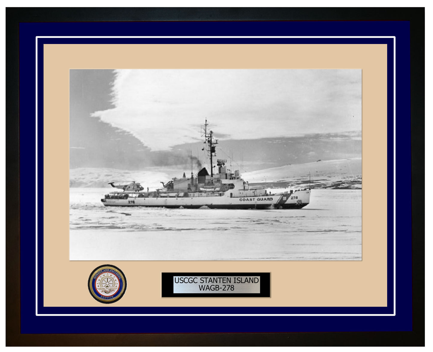 USCGC STANTEN ISLAND WAGB 278 Framed Coast Guard Ship Photo Blue 300WAGB278