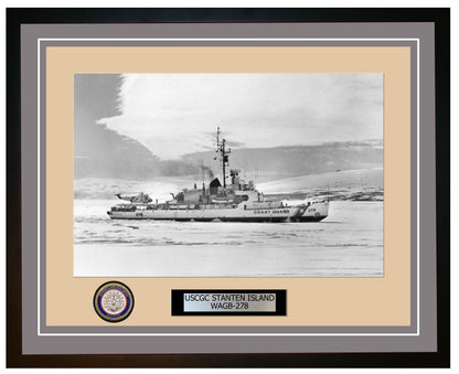 USCGC STANTEN ISLAND WAGB 278 Framed Coast Guard Ship Photo Grey 300WAGB278