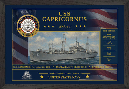 USS Capricornus AKA-57 Framed Patriotic Art