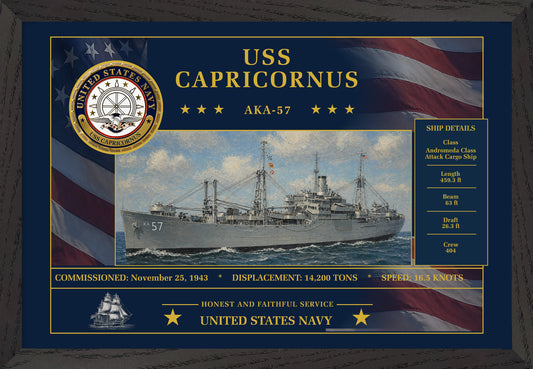 USS Capricornus AKA-57 Framed Patriotic Art