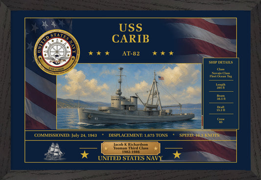 USS Carib AT-82 Framed Patriotic Art