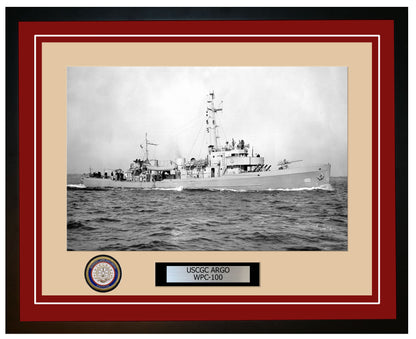 USCGC ARGO WPC 100 Framed Coast Guard Ship Photo Burgundy 309WPC100