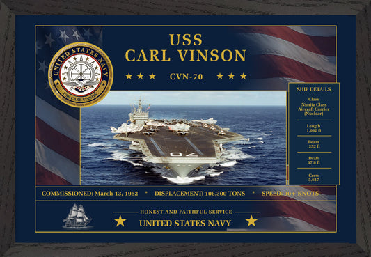 USS Carl Vinson CVN-70 Framed Patriotic Art
