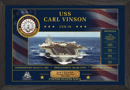 USS Carl Vinson CVN-70 Framed Patriotic Art