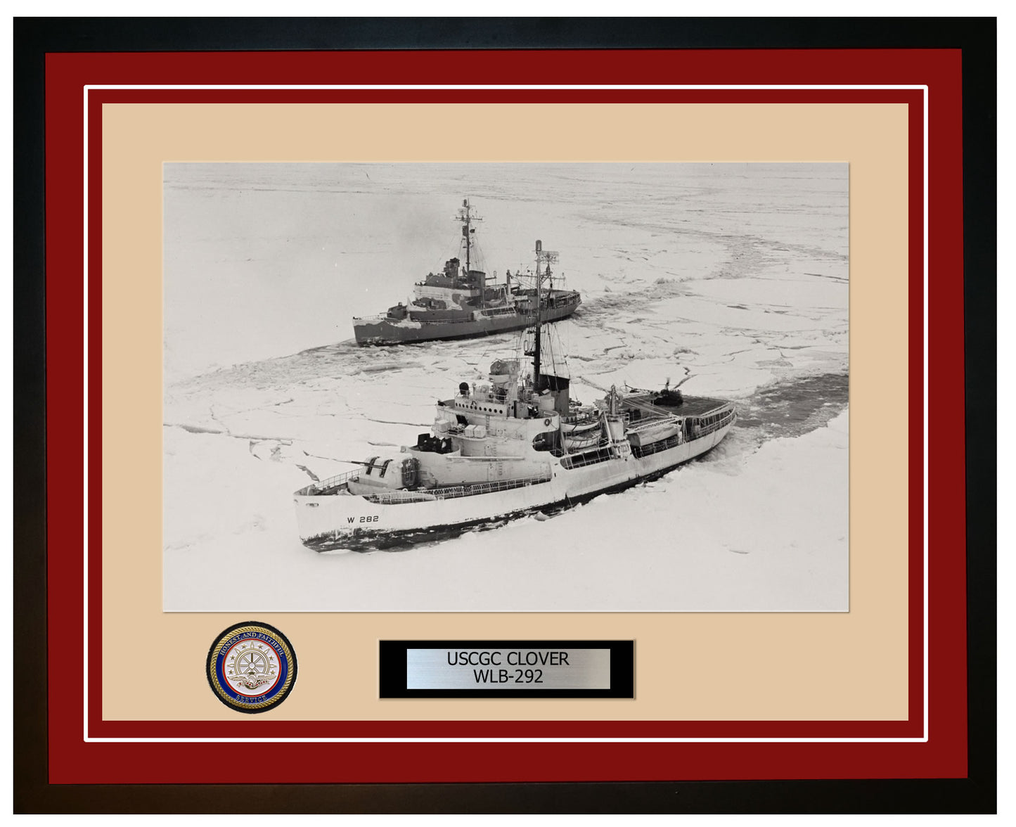 USCGC CLOVER WLB 292 Framed Coast Guard Ship Photo Burgundy 310WLB292