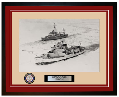 USCGC CLOVER WLB 292 Framed Coast Guard Ship Photo Burgundy 310WLB292
