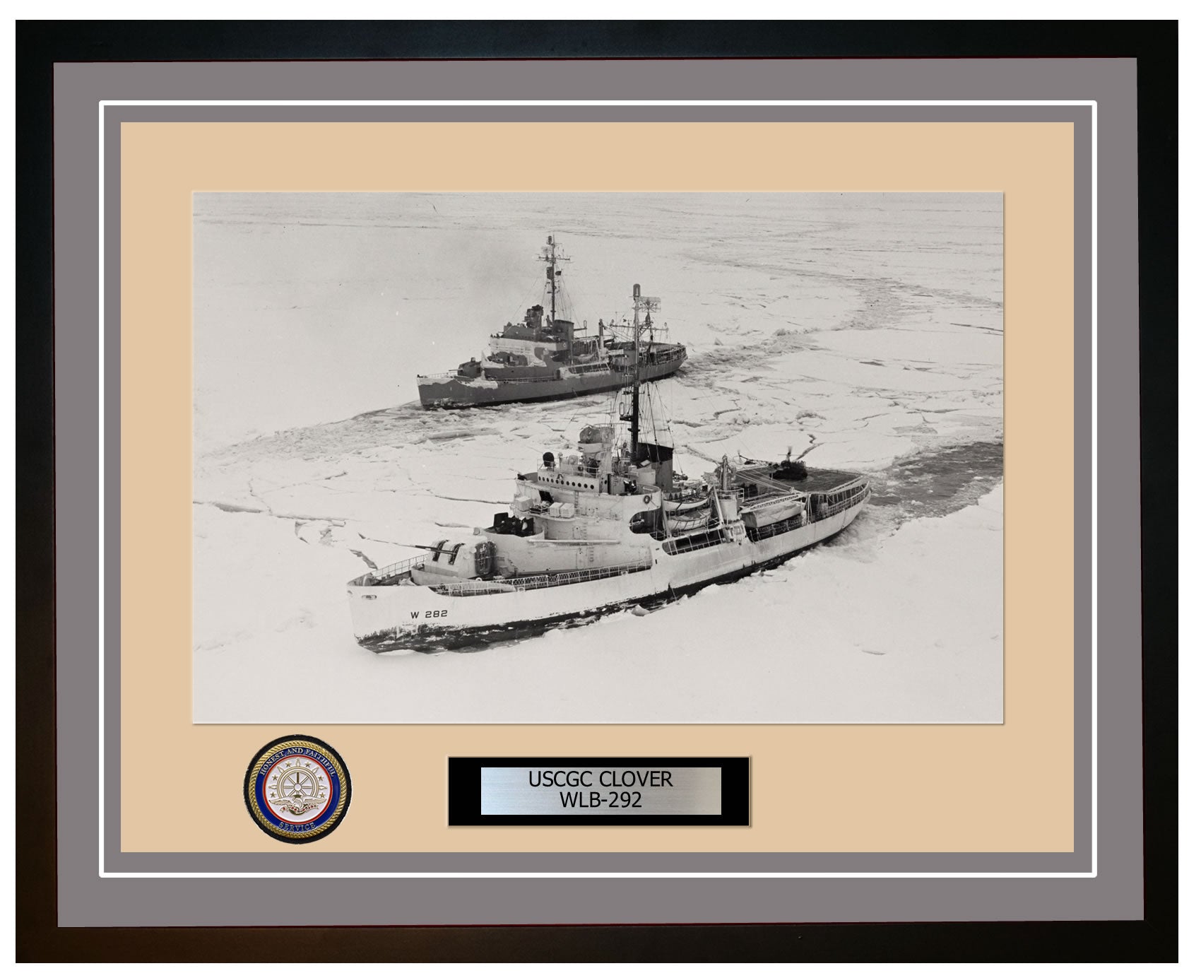 USCGC CLOVER WLB 292 Framed Coast Guard Ship Photo Grey 310WLB292