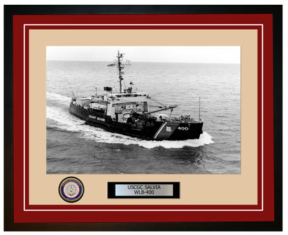 USCGC SALVIA WLB 400 Framed Coast Guard Ship Photo Burgundy 312WLB400