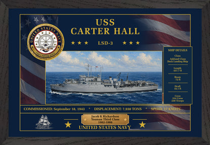 USS Carter Hall LSD-3 Framed Patriotic Art