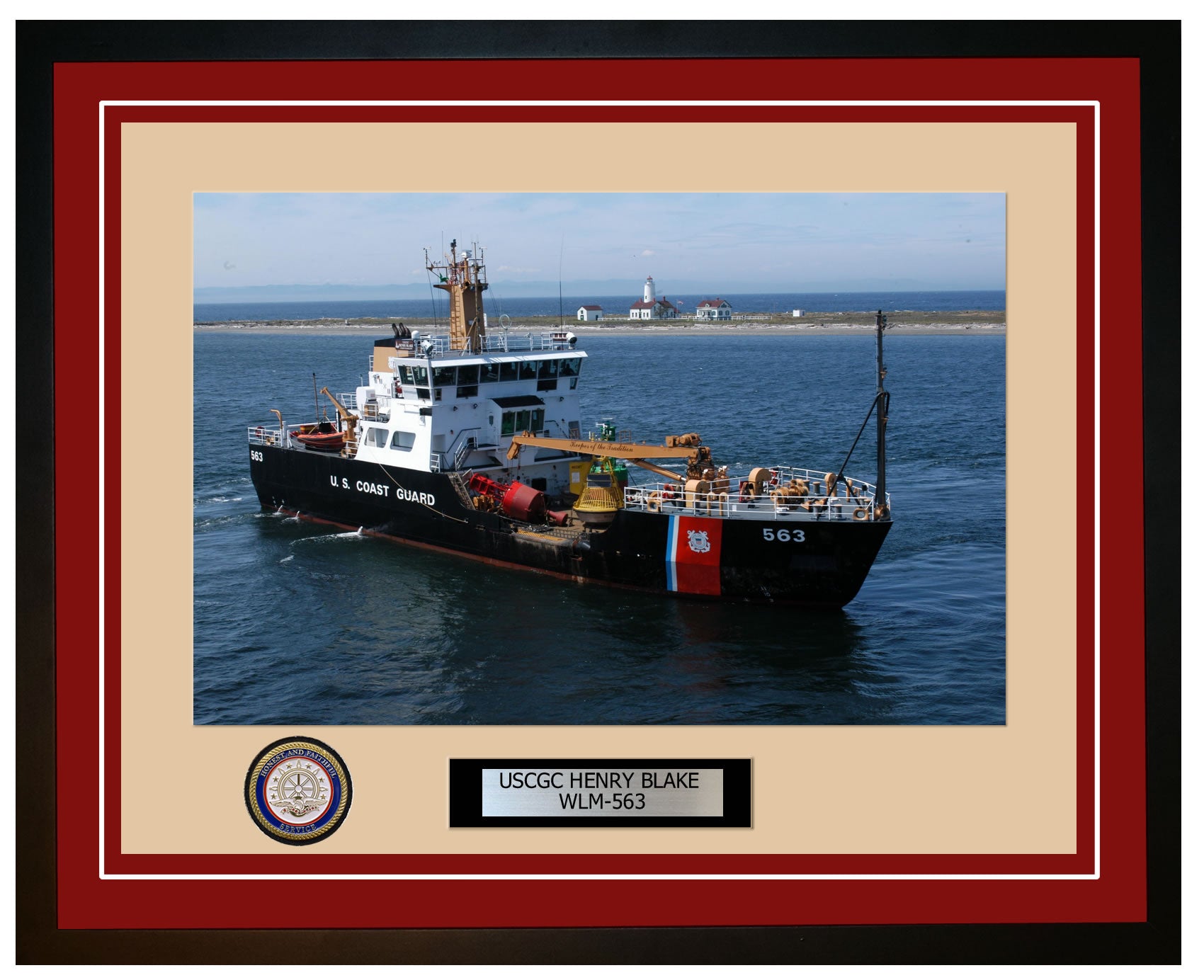 USCGC HENRY BLAKE WLM 563 Framed Coast Guard Ship Photo Burgundy 31WLM563