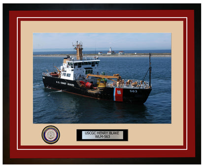USCGC HENRY BLAKE WLM 563 Framed Coast Guard Ship Photo Burgundy 31WLM563