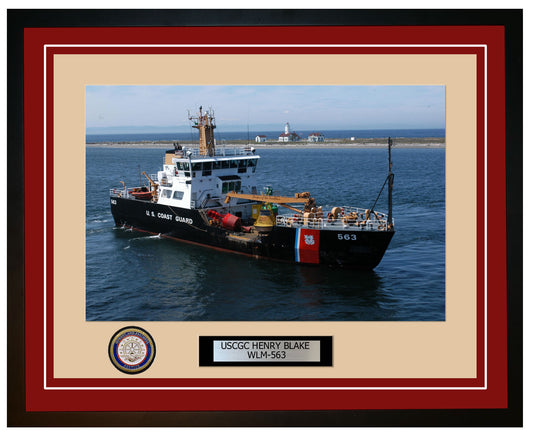 USCGC HENRY BLAKE WLM 563 Framed Coast Guard Ship Photo Burgundy 31WLM563