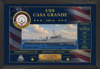 USS Casa Grande LSD-13 Framed Patriotic Art