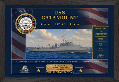 USS Catamount LSD-17 Framed Patriotic Art