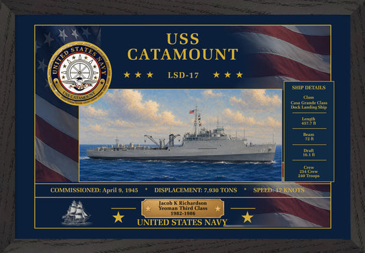 USS Catamount LSD-17 Framed Patriotic Art