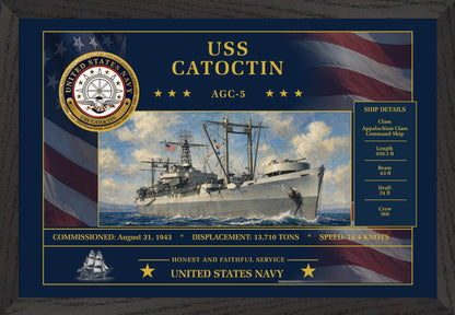 USS Catoctin AGC-5 Framed Patriotic Art