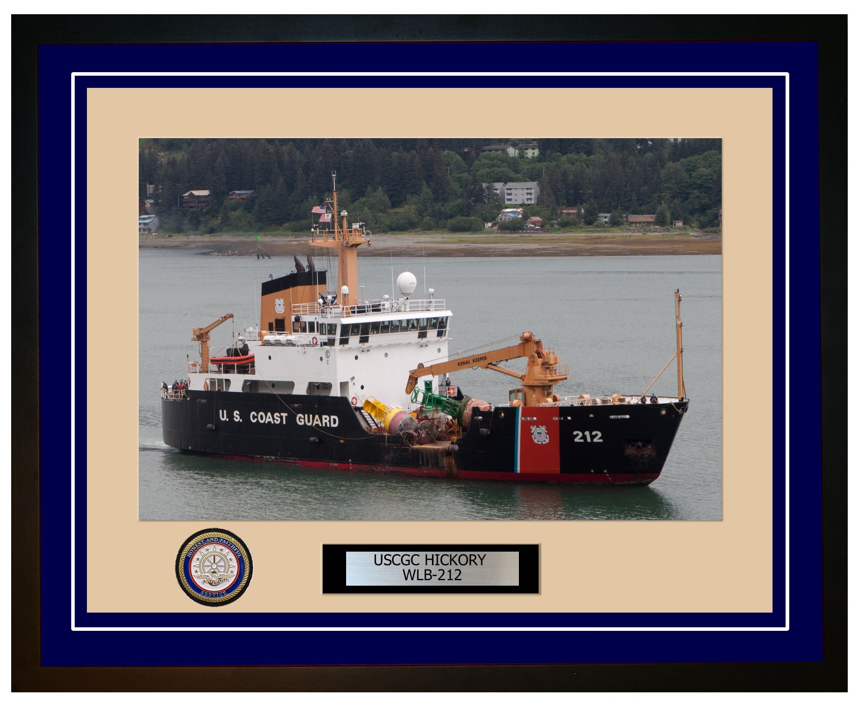 USCGC HICKORY WLB 212 Framed Coast Guard Ship Photo Blue 32WLB212