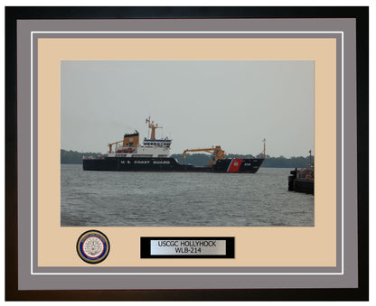 USCGC HOLLYHOCK WLB 214 Framed Coast Guard Ship Photo Grey 33WLB214