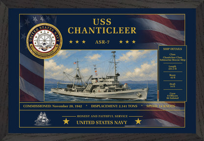USS Chanticleer ASR-7 Framed Patriotic Art