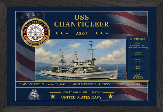 USS Chanticleer ASR-7 Framed Patriotic Art