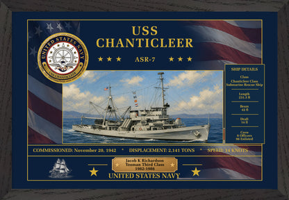 USS Chanticleer ASR-7 Framed Patriotic Art