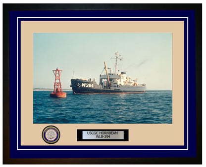 USCGC HORNBEAM WLB 394 Framed Coast Guard Ship Photo Blue 35WLB394