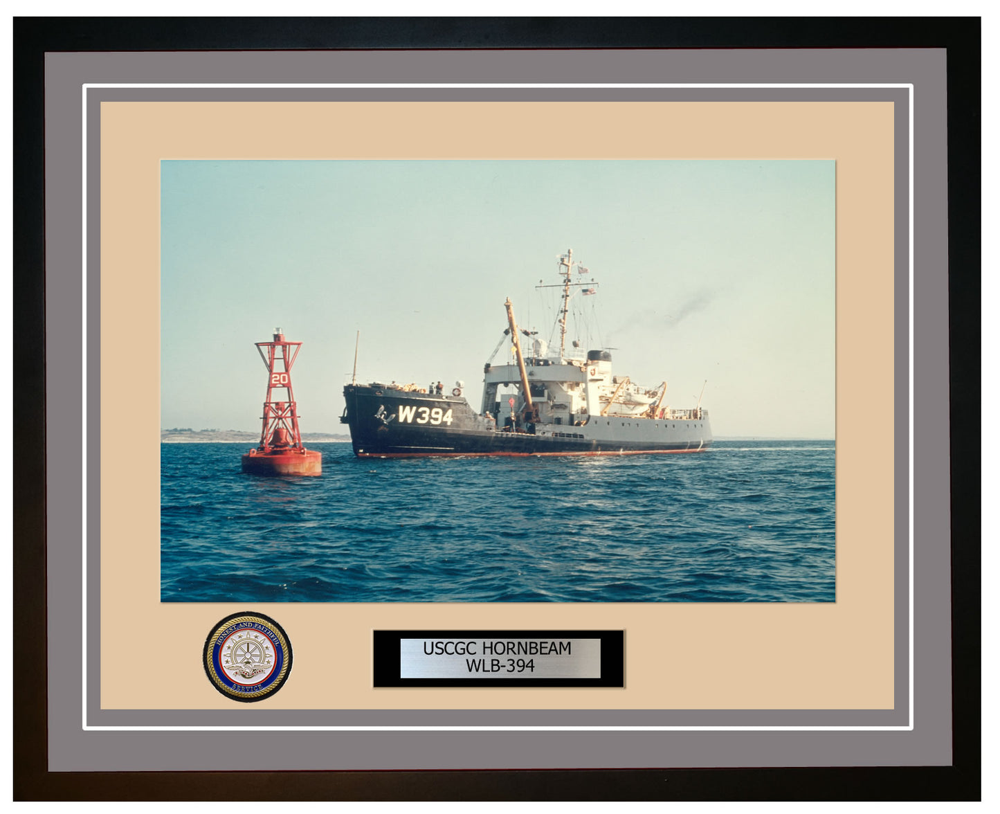 USCGC HORNBEAM WLB 394 Framed Coast Guard Ship Photo Grey 35WLB394