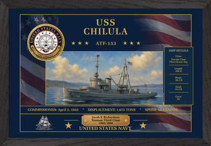 USS Chilula ATF-153 Framed Patriotic Art