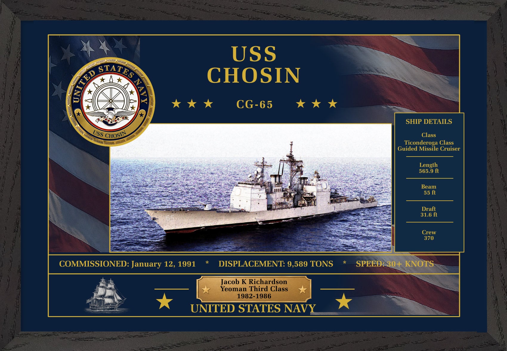 USS Chosin CG-65 Framed Patriotic Art