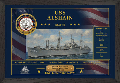 USS Alshain AKA-55 Framed Patriotic Art