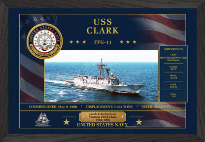 USS Clark FFG-11 Framed Patriotic Art