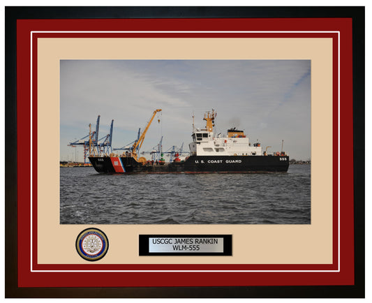 USCGC JAMES RANKIN WLM 555 Framed Coast Guard Ship Photo Burgundy 40WLM555