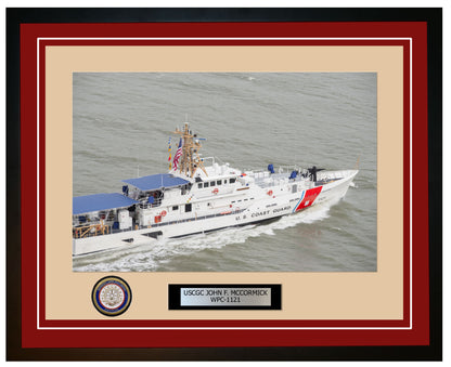 USCGC JOHN F. MCCORMICK WPC 1121 Framed Coast Guard Ship Photo Burgundy 41WPC1121