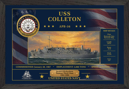 USS Colleton APB-36 Framed Patriotic Art