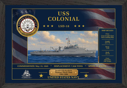 USS Colonial LSD-18 Framed Patriotic Art