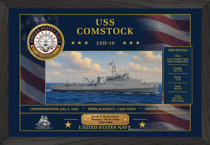 USS Comstock LSD-19 Framed Patriotic Art