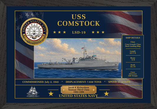 USS Comstock LSD-19 Framed Patriotic Art