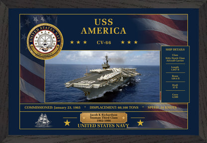 USS America CV-66 Framed Patriotic Art