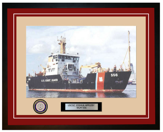 USCGC JOSHUA APPLEBY WLM 556 Framed Coast Guard Ship Photo Burgundy 43WLM556