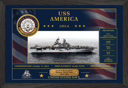 USS America LHA-6 Framed Patriotic Art