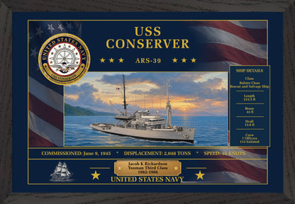USS Conserver ARS-39 Framed Patriotic Art