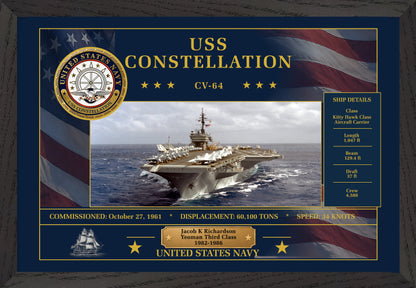 USS Constellation CV-64 Framed Patriotic Art