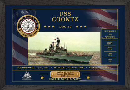 USS Coontz DDG-40 Framed Patriotic Art