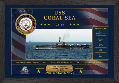 USS Coral Sea CV-43 Framed Patriotic Art