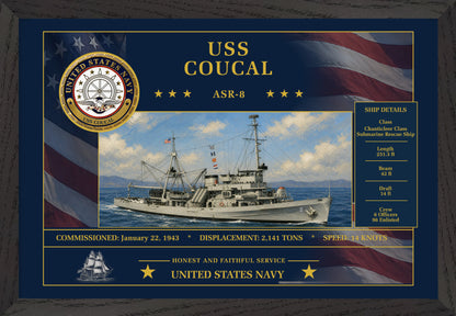 USS Coucal ASR-8 Framed Patriotic Art