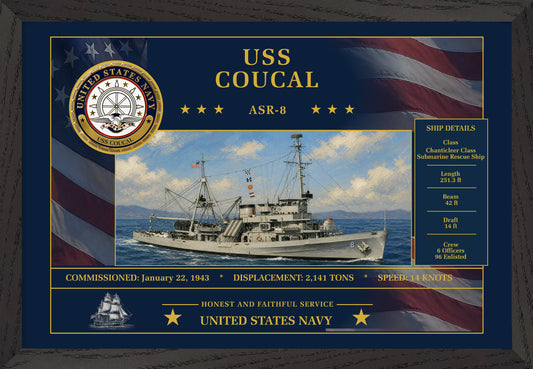 USS Coucal ASR-8 Framed Patriotic Art
