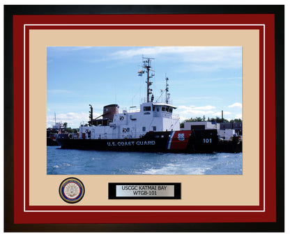 USCGC KATMAI BAY WTGB 101 Framed Coast Guard Ship Photo Burgundy 48WTGB101