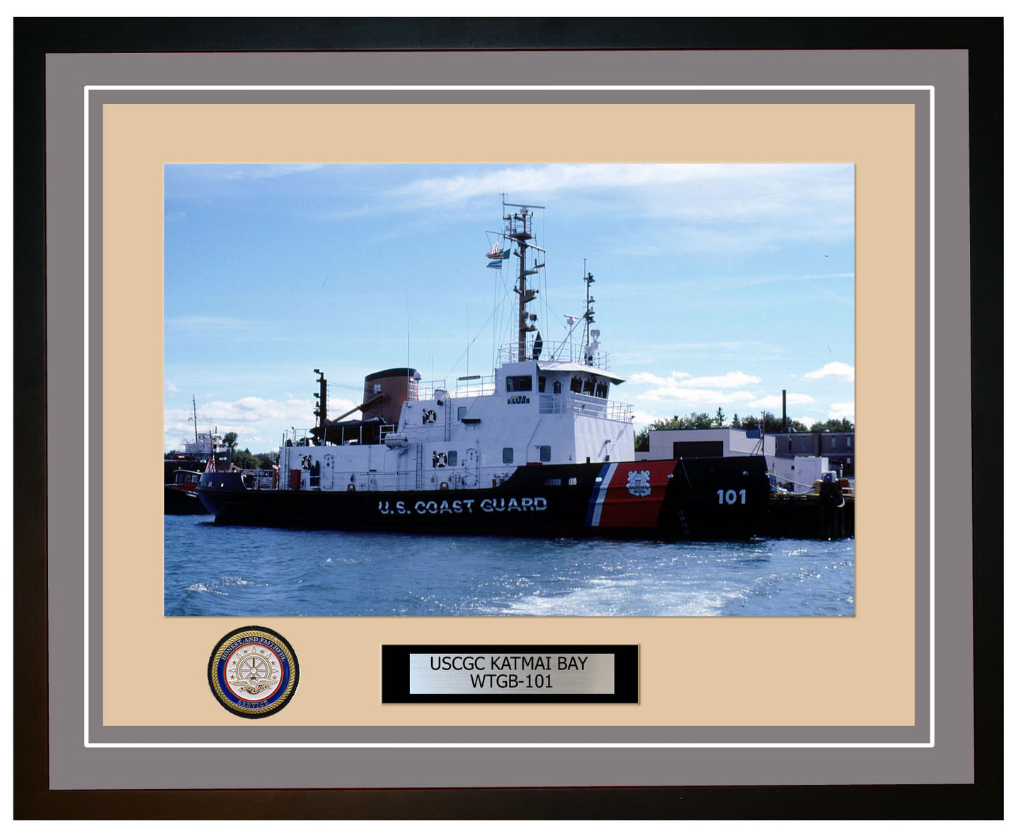 USCGC KATMAI BAY WTGB 101 Framed Coast Guard Ship Photo Grey 48WTGB101