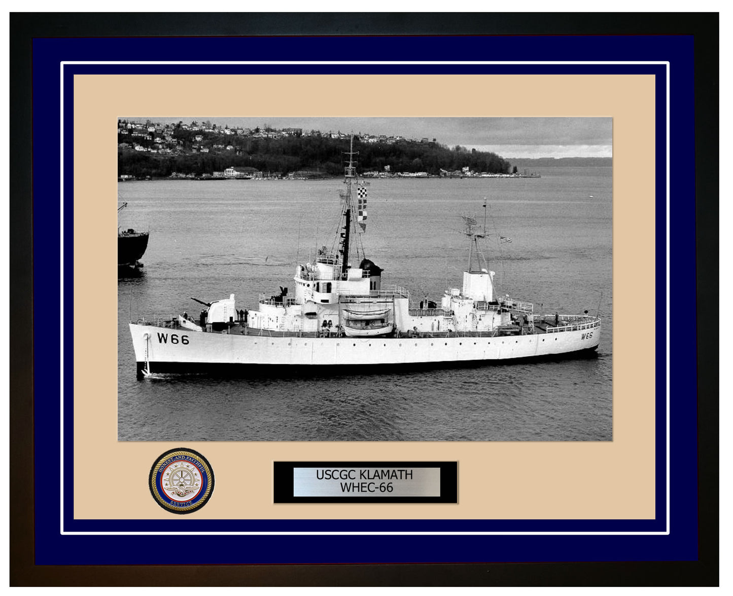 USCGC KLAMATH WHEC 66 Framed Coast Guard Ship Photo Blue 49WHEC66