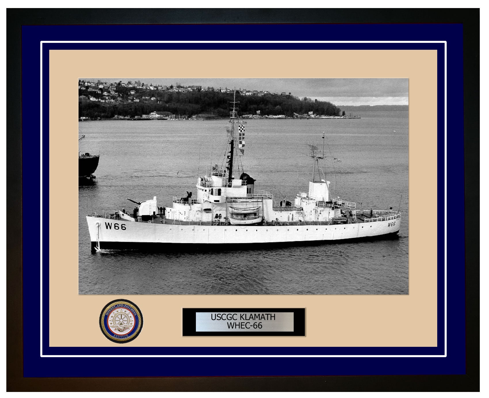 USCGC KLAMATH WHEC 66 Framed Coast Guard Ship Photo Blue 49WHEC66